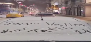 Erzincan'da yoğun kar yağışı, özellikle öğrencilere kar tatili dilekleriyle sosyal