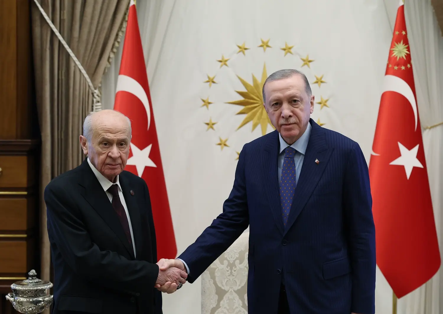 Cumhurbaşkanı Recep Tayyip Erdoğan ile MHP Genel Başkanı Devlet Bahçeli,