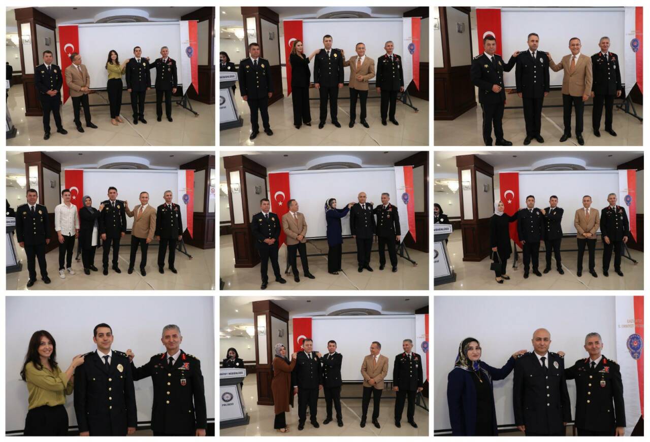 Gaziantep İl Emniyet Müdürlüğü’nde görevli personel için rütbe terfi töreni