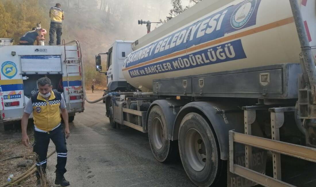 Hatay’da meydana gelen orman yangınına Şahinbey Belediyesi ekipleri hızlı müdahalede